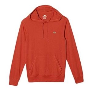 Lacoste Long Sleeve Jersey Hooded Tee Orange